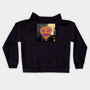 Hot Air Balloon Halloween. Kids Hoodie